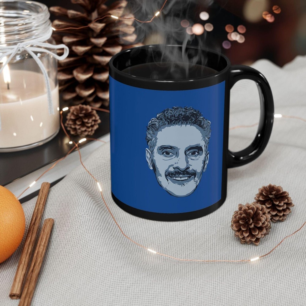 Irving B. Funeral Mug | Severance (Printed on Black Mug) (Face on Both Sides)