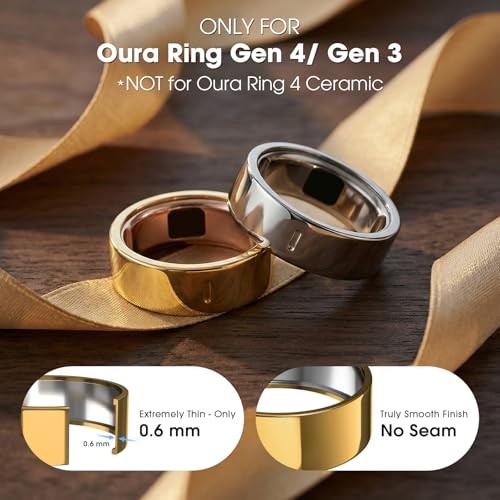 High-Gloss Plated Covers Compatible with Oura Ring Gen 4/Oura Size 8 2 Silver
