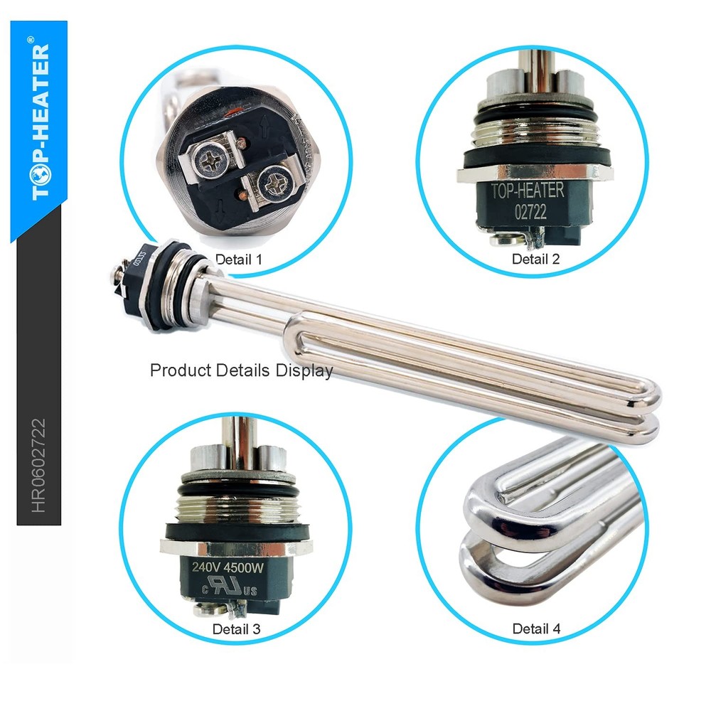 Water Heater Element Replacement 4500W 240V,Screw-in Foldback stainless steel