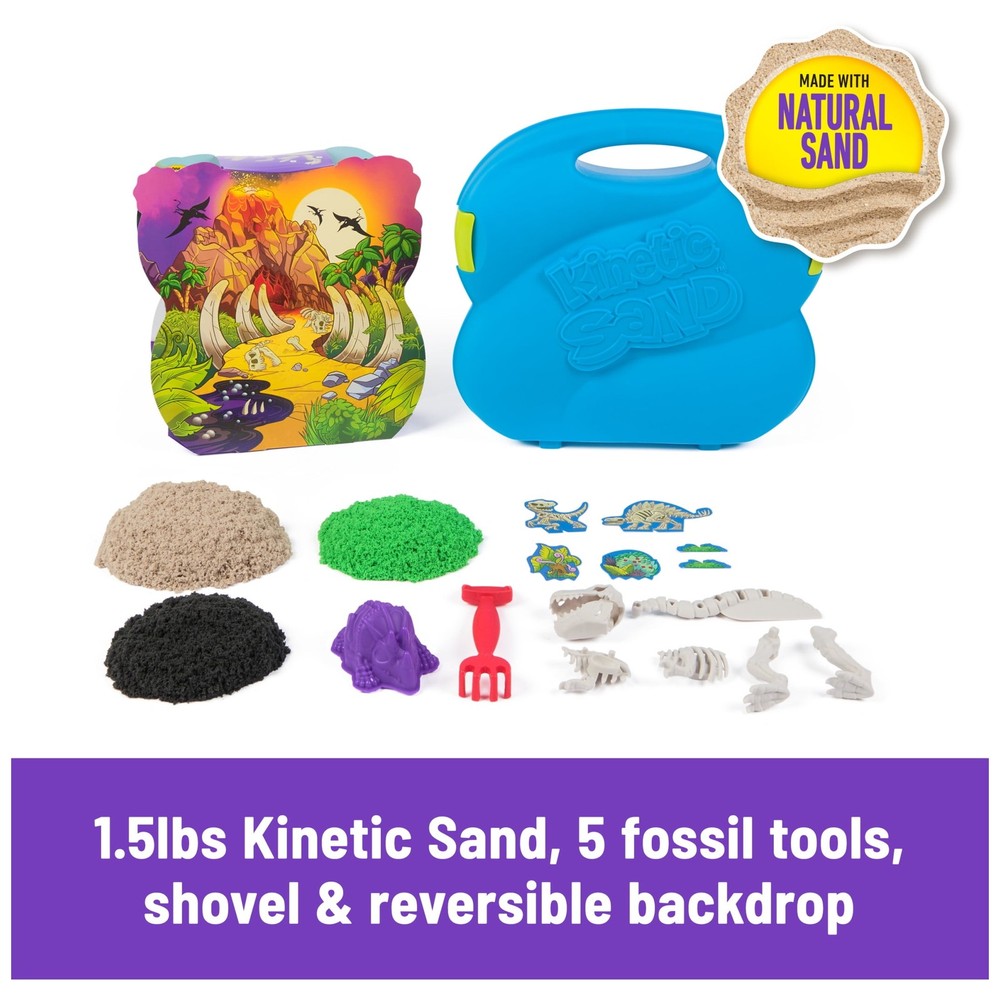 Kinetic Sand, T-Rex Dig Set with 1.5lbs Play Sand & Tools