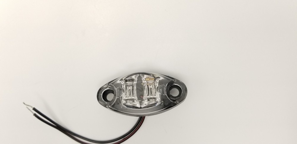 Red Clear LED Oval Dragon's Eye 2 Diode Red Marker Clearance Trailer Light