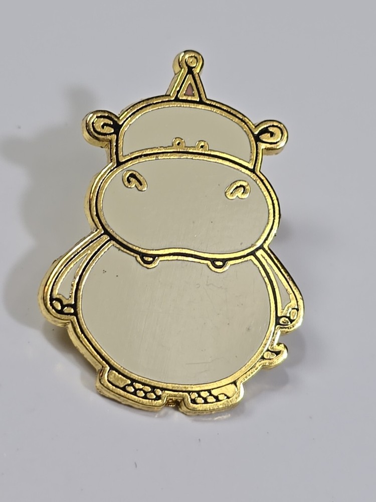 White Hippopotamus Lapel Pin