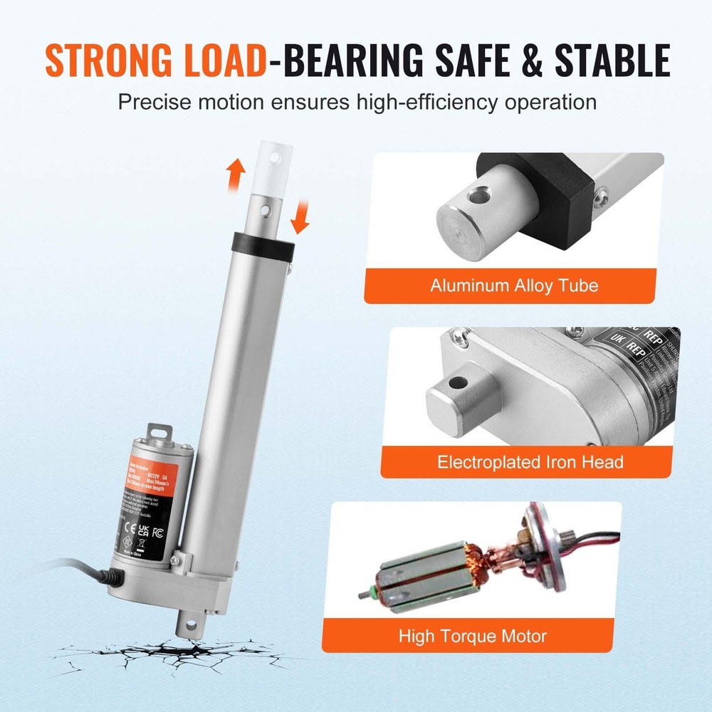 6inch 220lb 12V Adjustable Linear Actuator Support Bracket IP54 Case