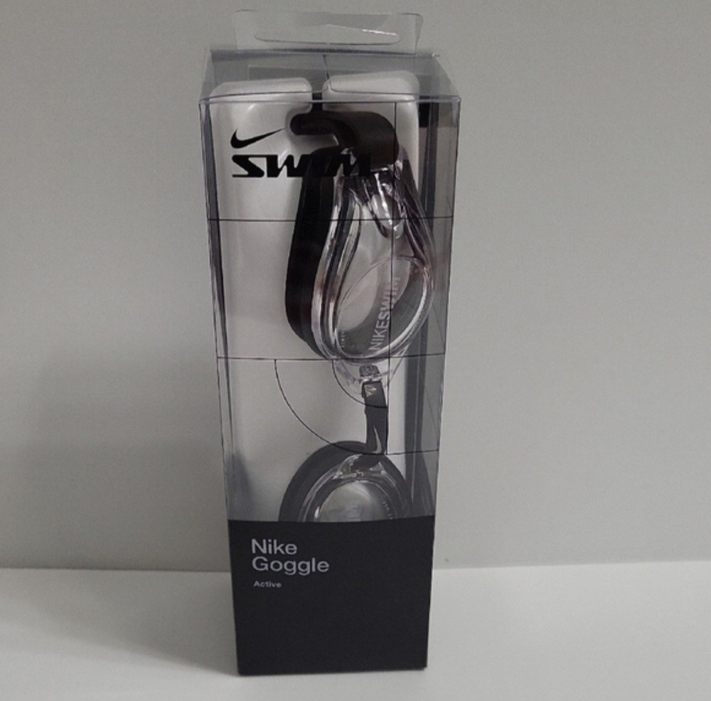 Nike Active Swim Goggles Black, Professional Swimming Eyewear, Model Active