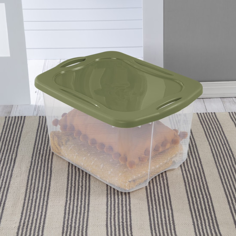 Sterilite EZ Carry 70 Quart Large Storage Bin, Clear Plastic Storage Container