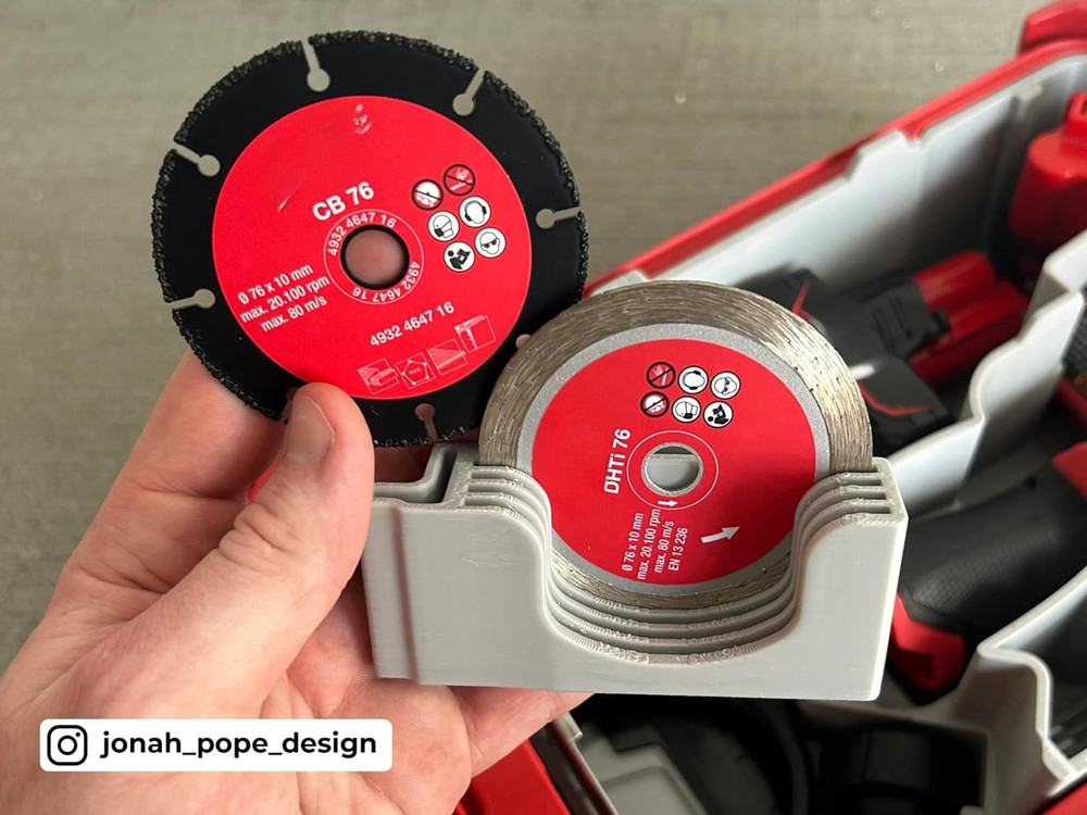 Jonah Pope Design 3D Printed Insert Designed for M12 Cut off Tool and Packout Or