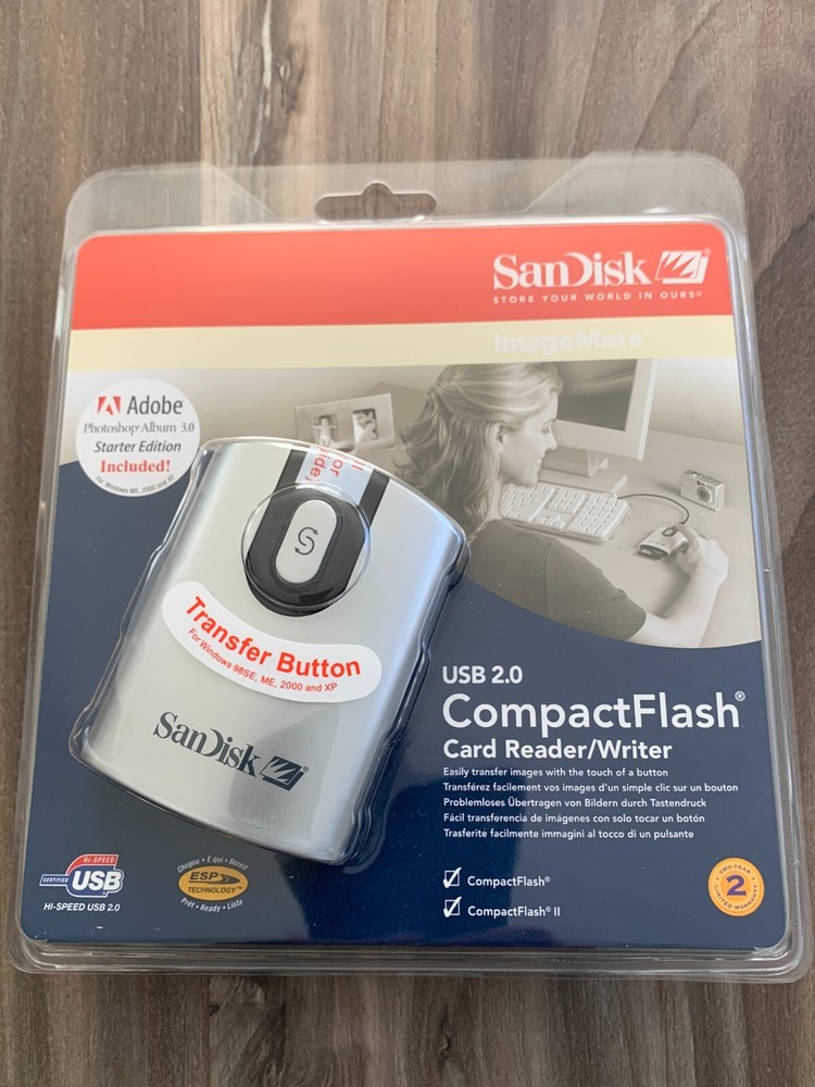 SanDisk CompactFlash USB 2.0 Reader with Button (SDDR-92-E15)
