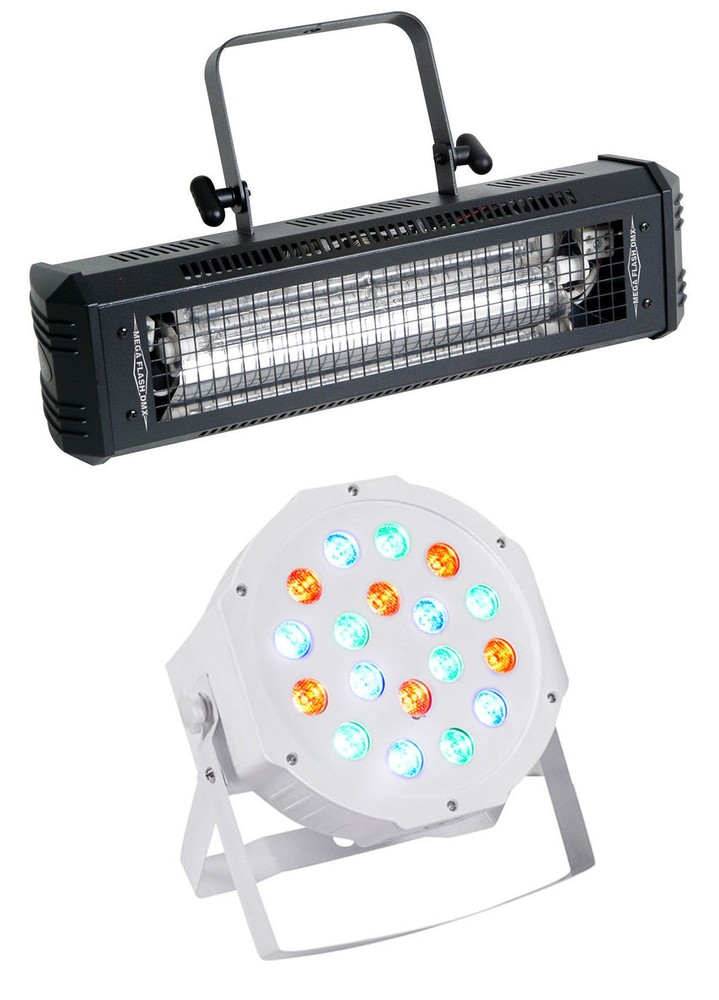 American DJ Mega Flash DMX 800w Compact DMX Strobe Light+Sound Sensor+Wash Light