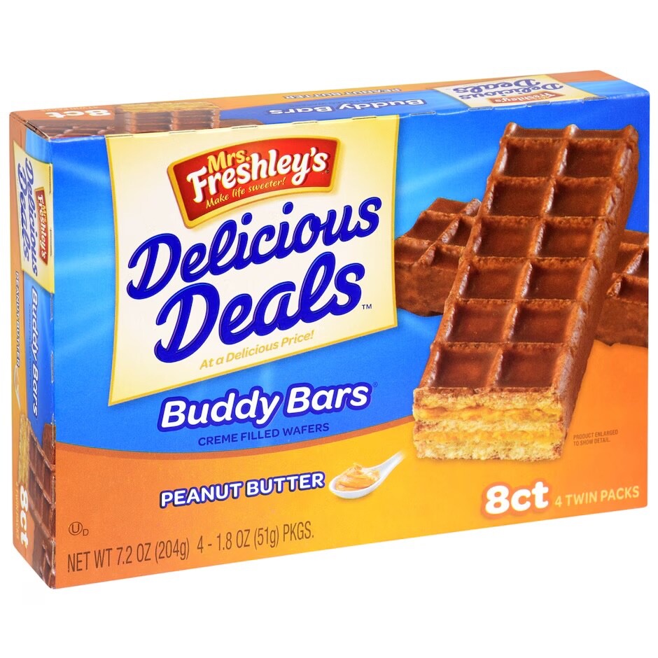 Mrs Freshley's Buddy Bars Peanut Butter Wafers | 40 Count
