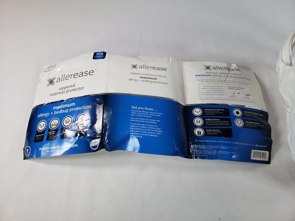 AllerEase Waterproof Maximum Allergy Mattress Protector King Size Amazon Return