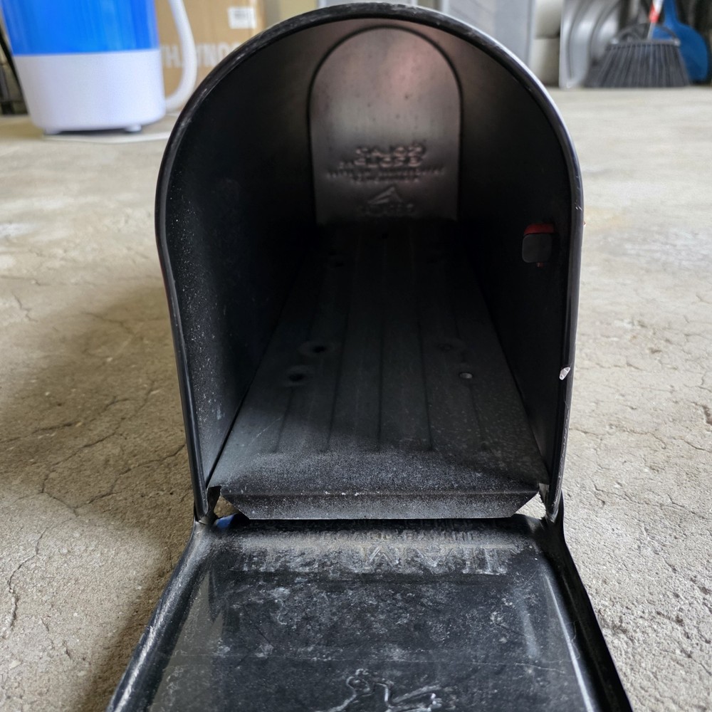 Architectural Mailboxes Elite Black Post Mount Mailbox, Steel, Rust Resistant