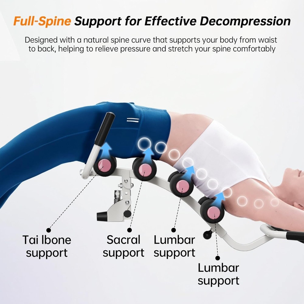 Inversion Table for Back Pain Relief - 350Lbs Capacity, Improve Posture and Spin