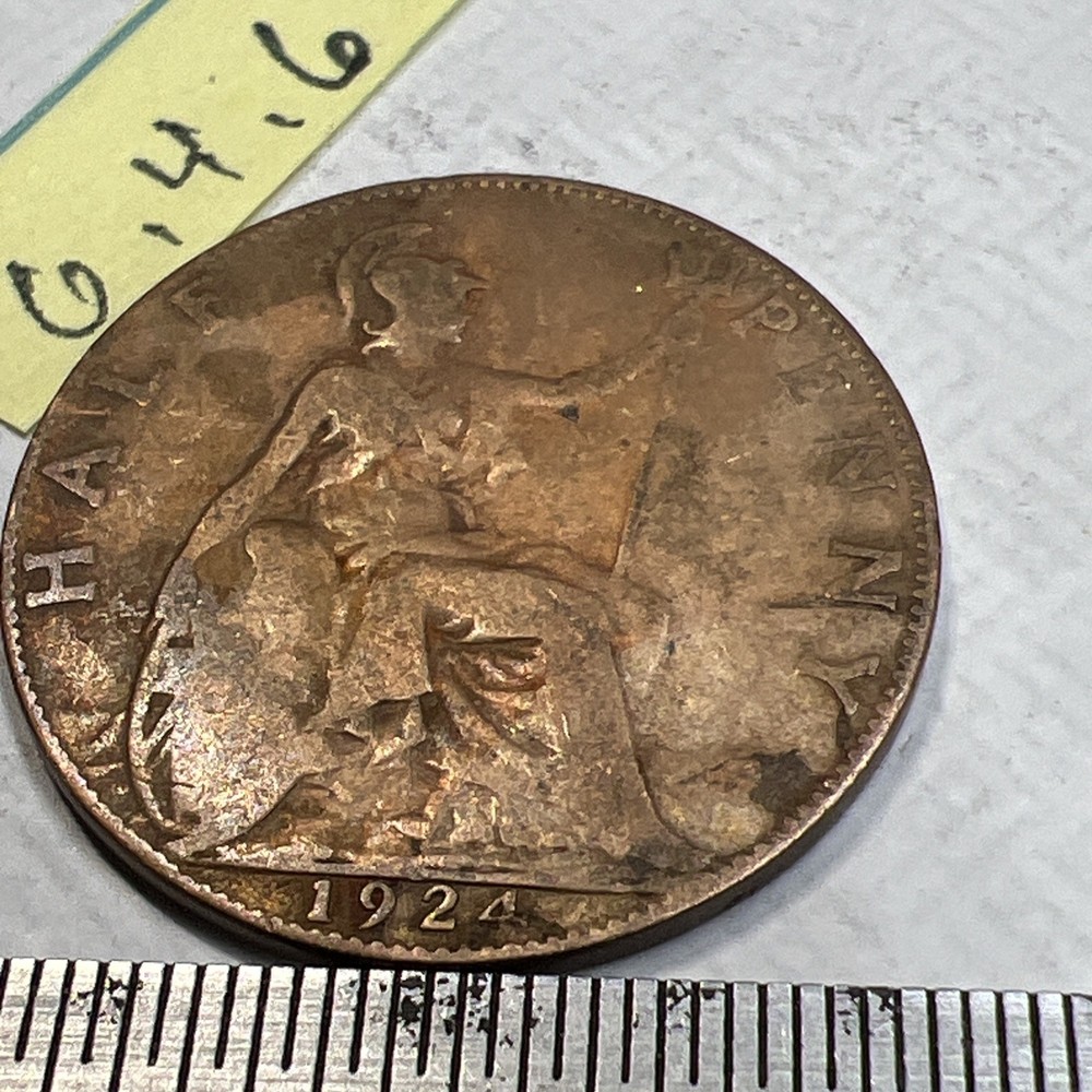 1924 British Half Penny - Free Shipping