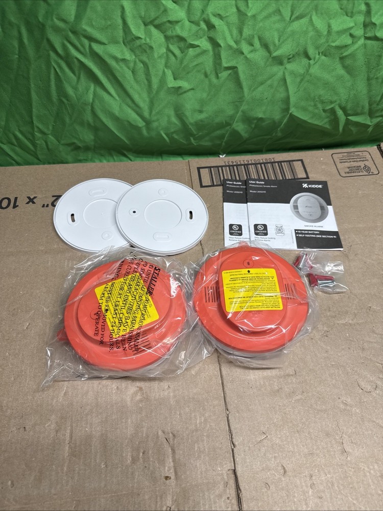 2 PACK Kidde Smoke Detector 10-Year Battery Powered LED Warning Light 20SD10