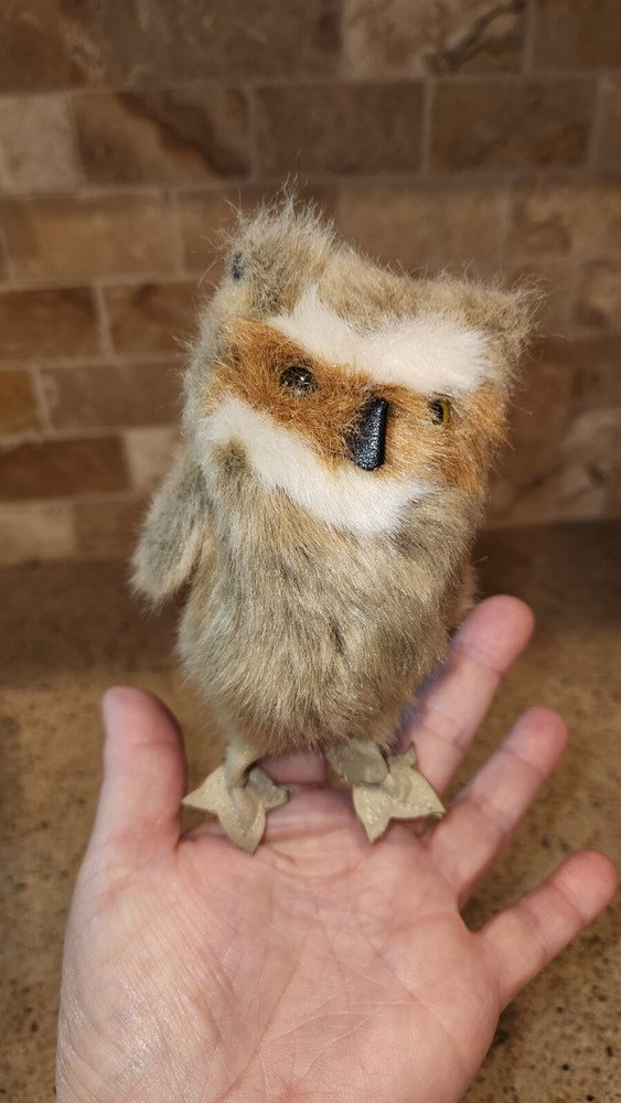 Folkmanis Mini Great Horned Owl Finger Puppet 4"