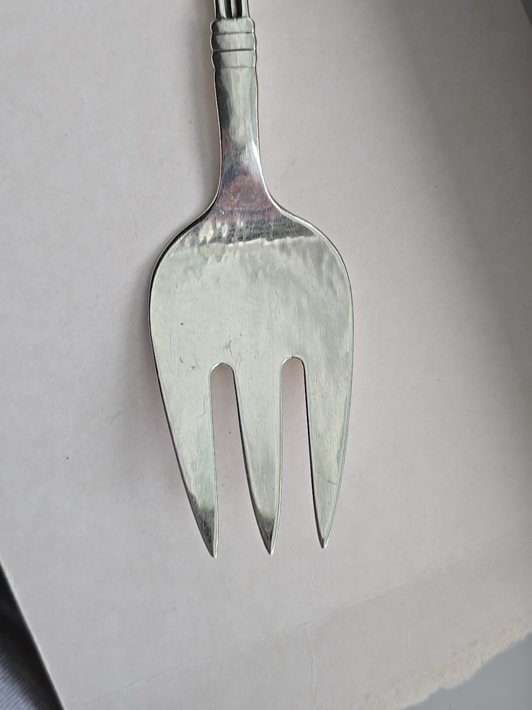 Georg Jensen Denmark #72 Grapes Sterling Silver 7" Serving Fork