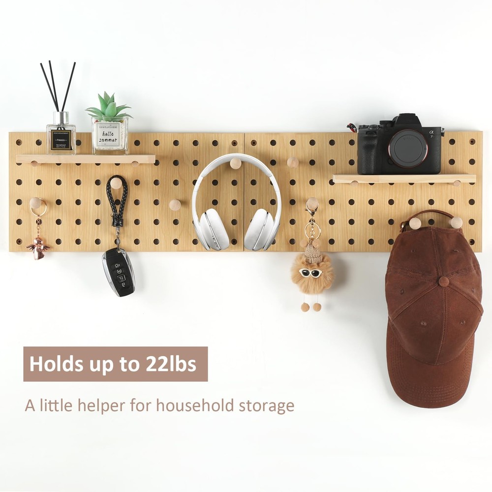 Wood Pegboard Modular Display Wooden Combination Wall Organizer Storage Hooks
