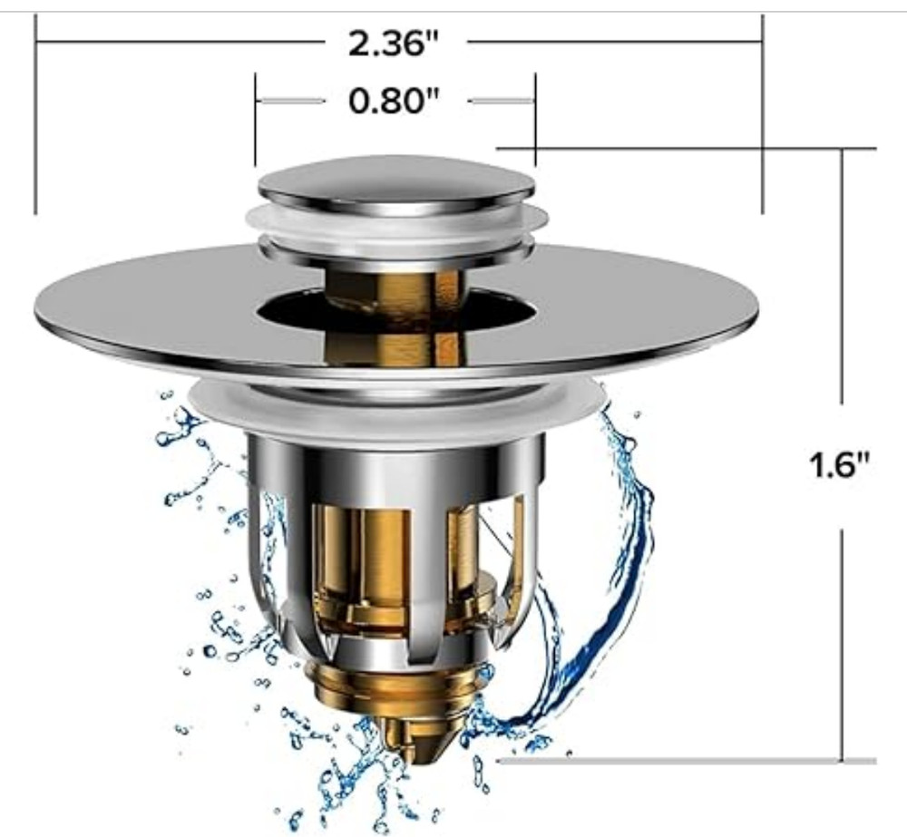 Mer-Maid Drain Magic Universal Sink Stopper Instantly Replace Broken Stoppers
