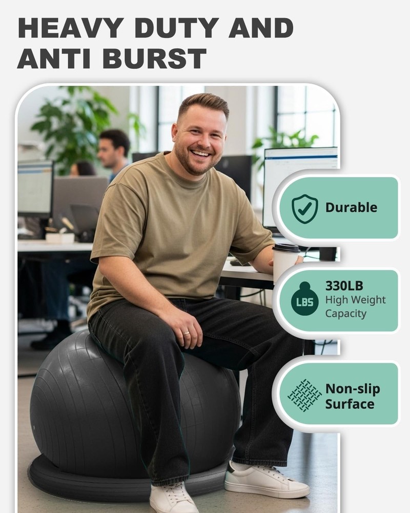 Stability Ball Chair with Base, 65cm Diameter