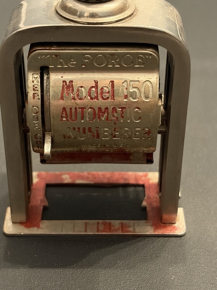 Vintage “The Force” Model 150 Automatic Numbering Machine – Works – USA