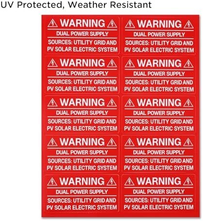 Premium Solar PV System Labels 62pcs