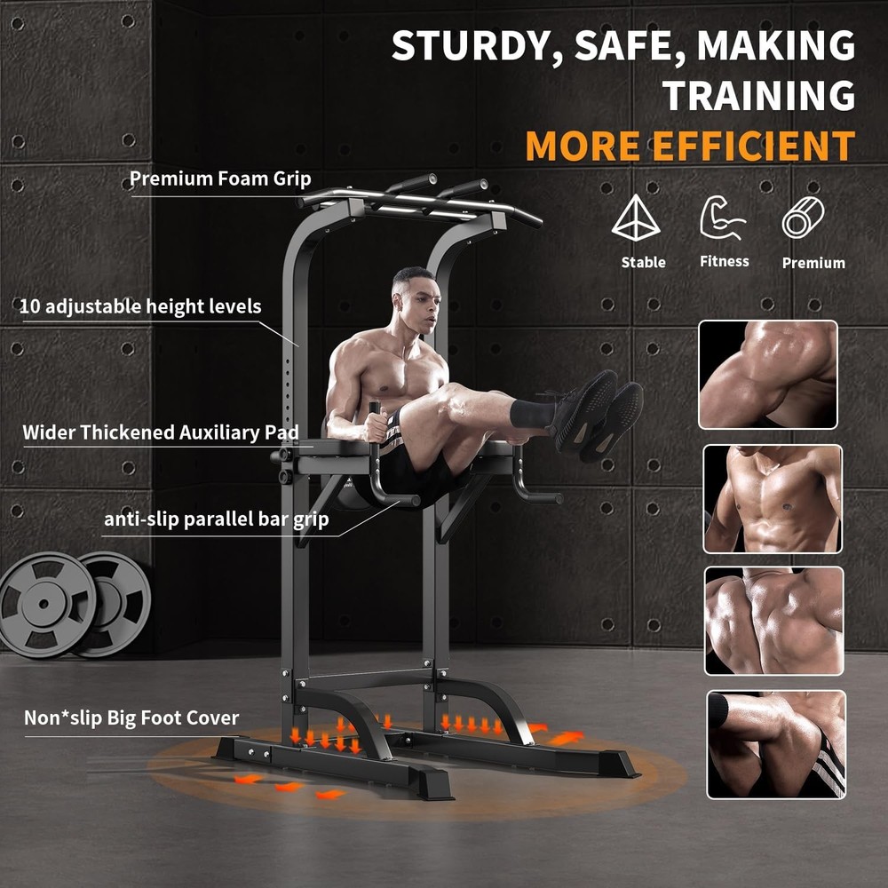 Power Tower Pull Up Bar and Dip Station, Multi-Function Home Gym