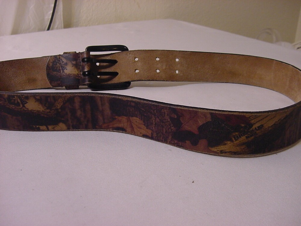 CAMO CAMOUFLAGE LEATHER BELT - 39" LEATHER