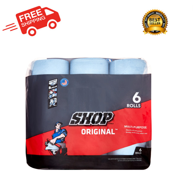 Shop Towels, 6 Rolls, 55 Sheets Per Roll