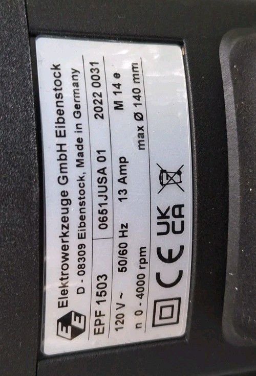 EIBENSTOCK EBS 125.3 O 5" CONCRETE GRINDER