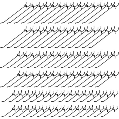 120 Pack Black Pegboard Hooks, 4/6/8 Inch Peg Board Shelving Hooks