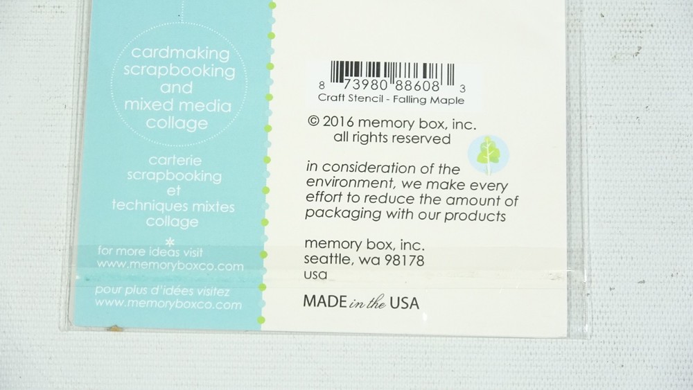 2016 Memory Box Designer Stencil Garden Falling Maple 88608