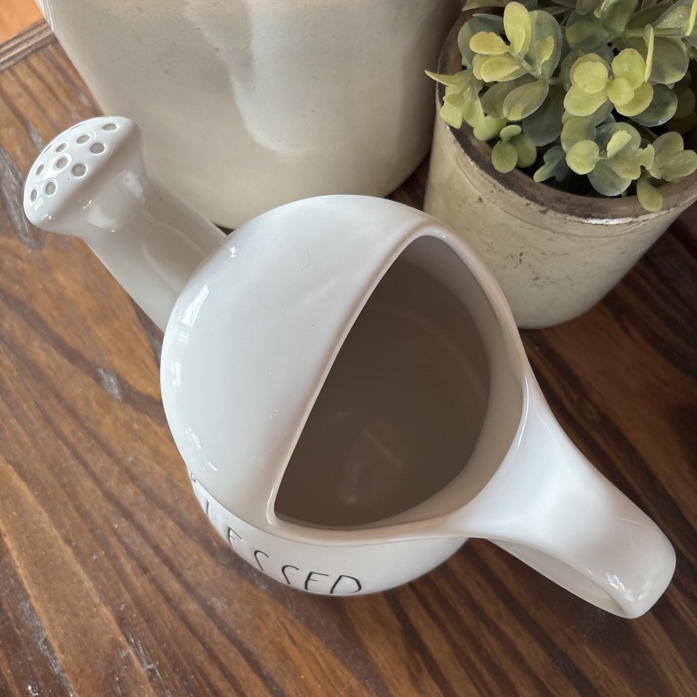Rae Dunn “BLESSED” Ceramic Watering Can No Cracks Or Chips