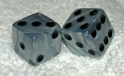 SILVER METALIC COLORED DICE PAIR