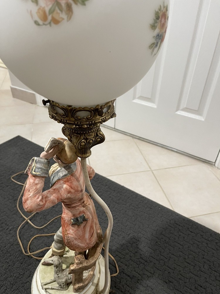 Rare Capodimonte Victorian Globe Lamp