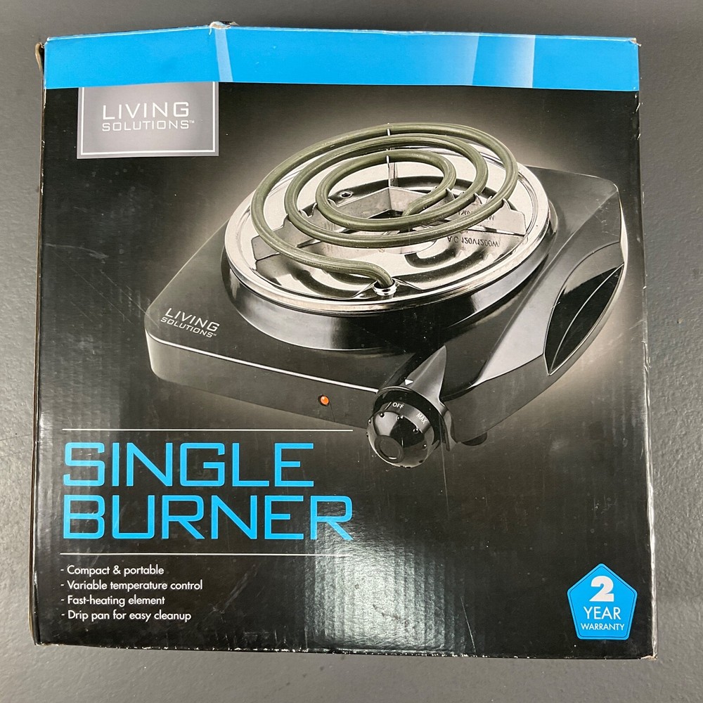 Living Solutions Single Burner Compact & Portable Variable Temperature Control