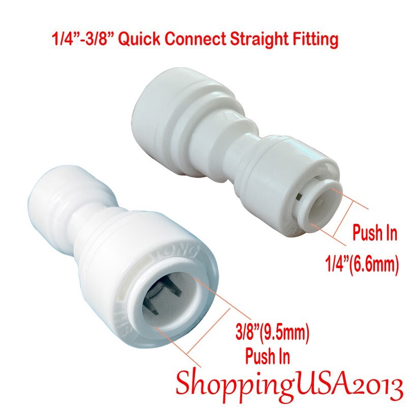 5 Pcs 1/4-3/8 Quick Connect Straight Fitting Connection Push In Water Filter