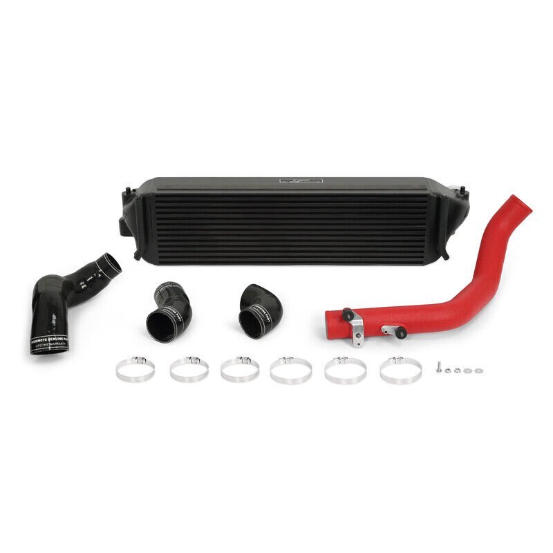 Mishimoto Intercooler Kit - Black Intercooler Red Pipes