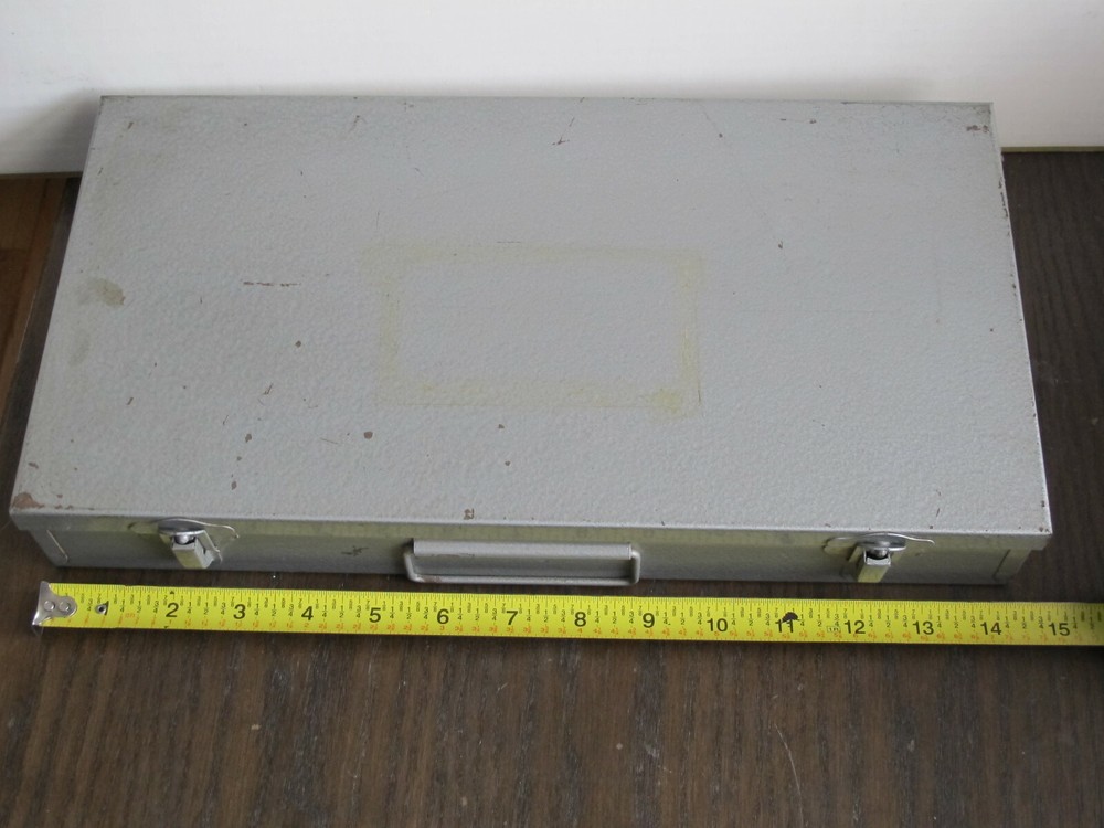 Vintage Microscope Glass Slides Box Case - Solid Metal - 150 Pieces Storage
