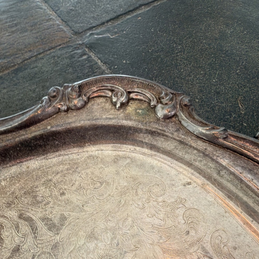 Gorham Heritage Silverplate Victorian Serving Tray Ornate Pattern YH318