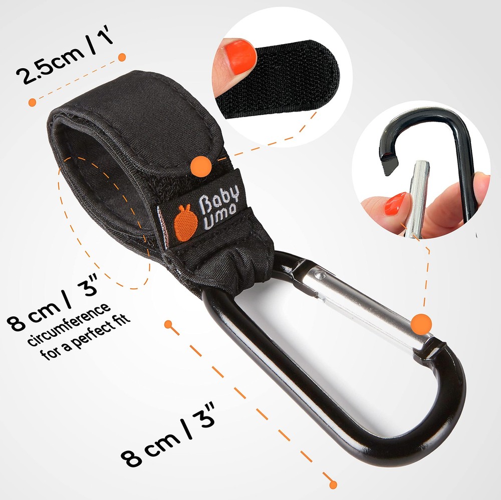 Baby Uma Stroller Hooks for Bags (2 Pack) - Universal 2 Pack, Clips