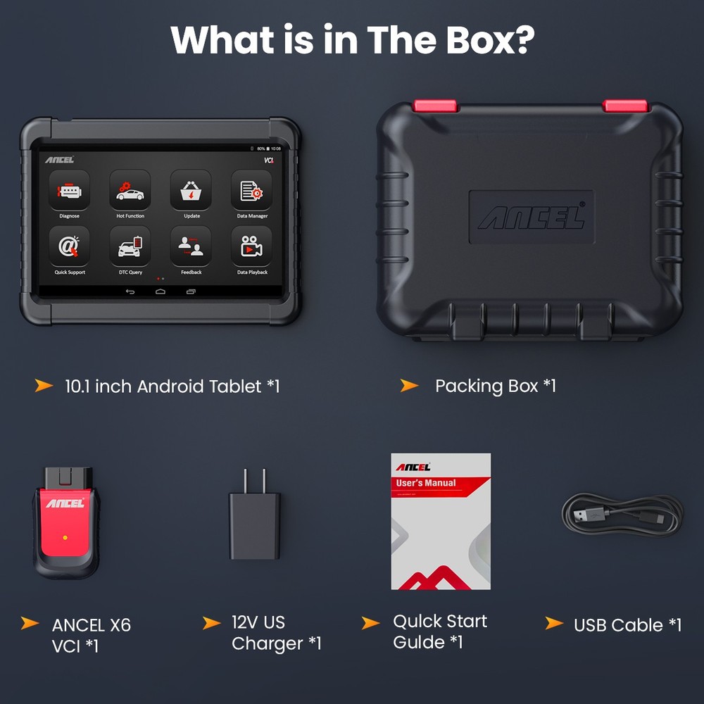 ANCEL X6 Car Diagnostic Tool Bidirectional All Systems OBD2 Scanner Code Reader