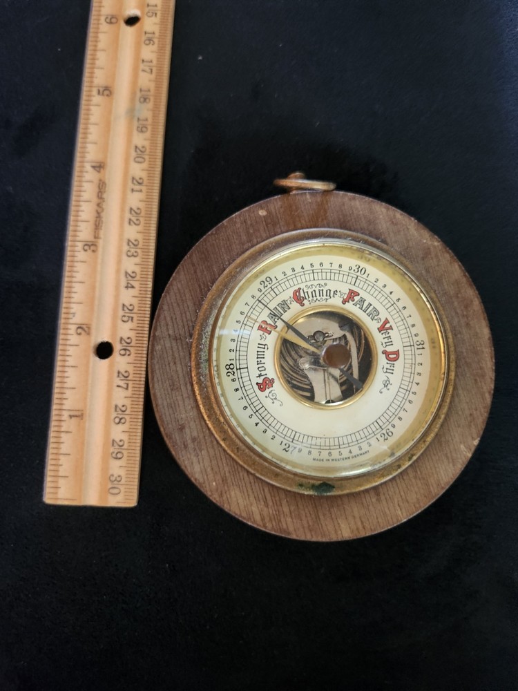 Vintage German Aneroid Barometer Round Wall Mount Untested