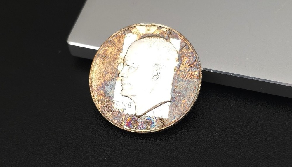 1973 S Eisenhower Dollar Silver Proof Toner!!!