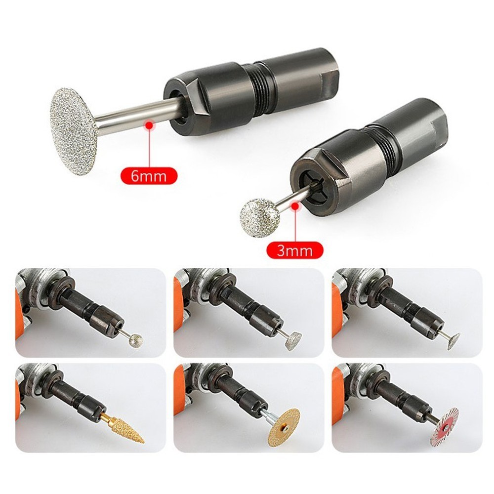 2pc 100-type Angle Grinder Modified Adapter to Straight Grinder Chuck M10 Thread