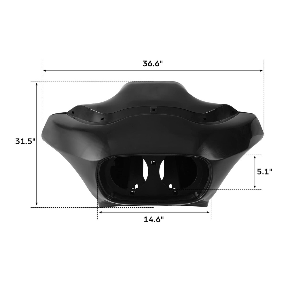 Unpainted Front Inner Outer Fairing w/Dual LED Headlight for FLTR 1998-2013