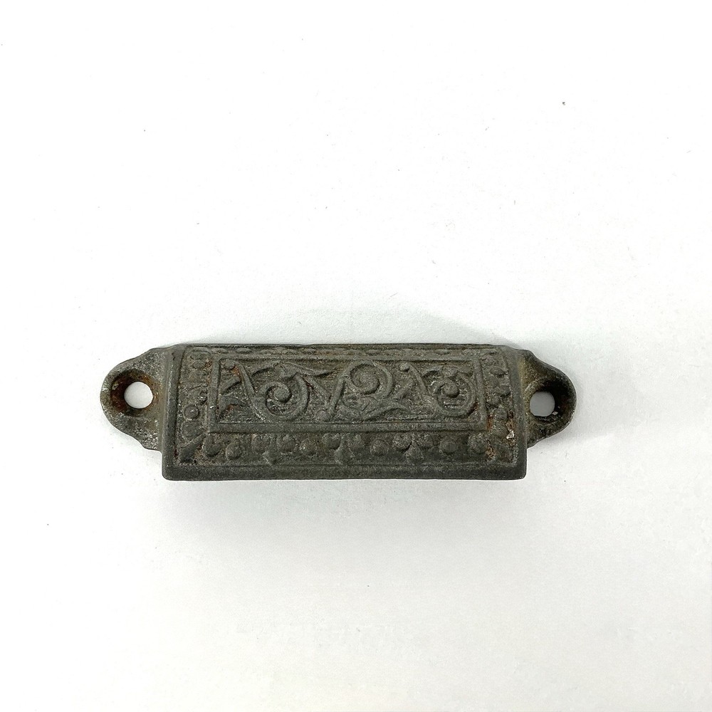 Antique Bin Pull Drawer Handle Victorian Eastlake Hardware Cast Iron 003