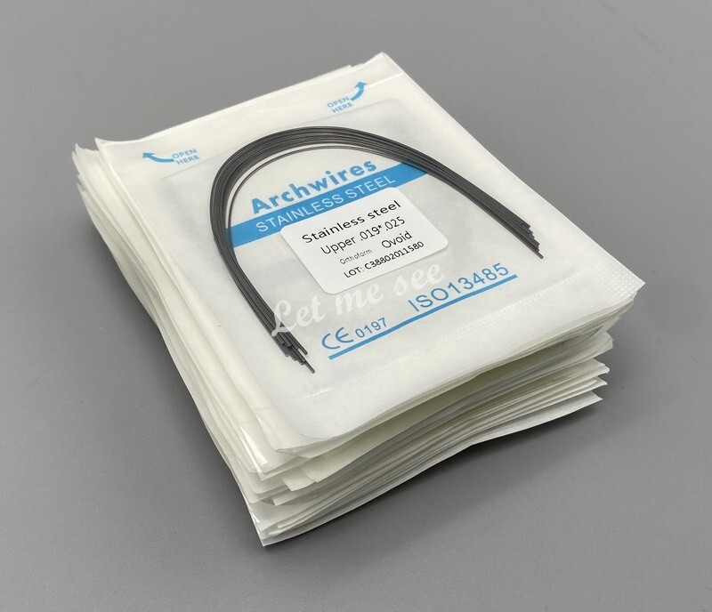 Dental Orthodontic Arch Wire Stainless Steel Round Rectangular Ovoid / Natural