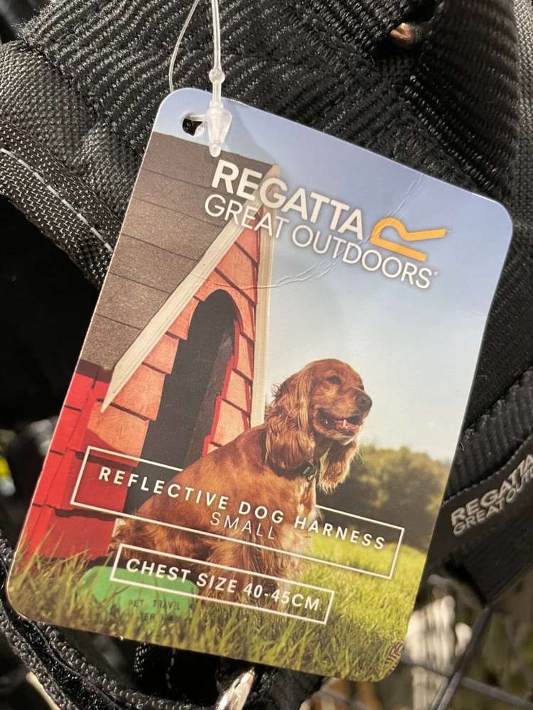 NWT Regatta Dog Harness NO PULL Reflective Padded Handle -Small- Black RDE002
