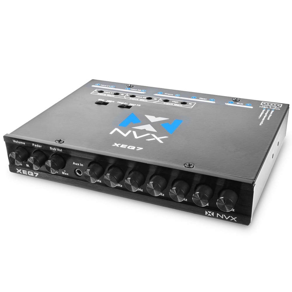 7-Band XEQ7 Graphic Equalizer with Front 3.5mm Aux Input, Dual RCA Inputs, Su...