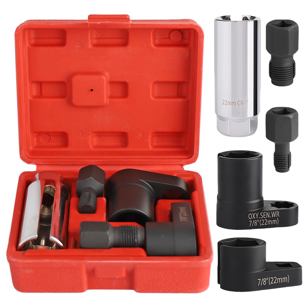 5PC Offset Oxygen Sensor Socket Set Automotive O2 Sensor Wrench Remover Tool Kit